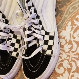 vans sk8 hi chex skate shoe
